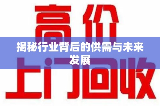 常州揭秘行业背后的供需与未来发展